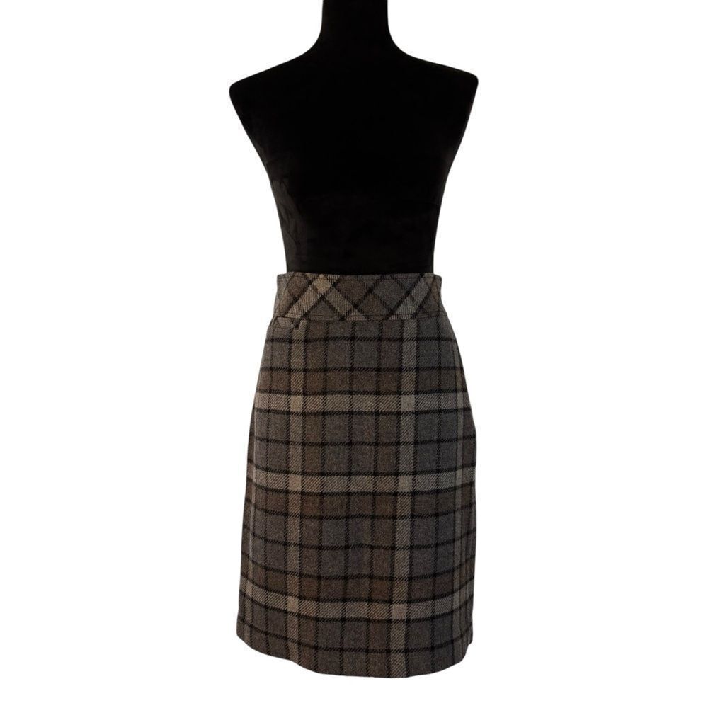 Vintage L.L.Bean Gray Plaid Skirt in Ladies Size 6R
